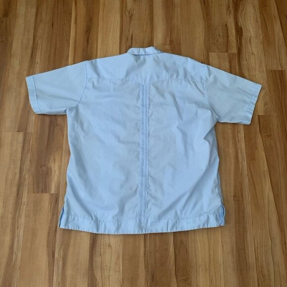 El Interior Shirt Mens 3XL Blue Embroidered Cotton Casual 4 Pocket - Picture 6 of 9